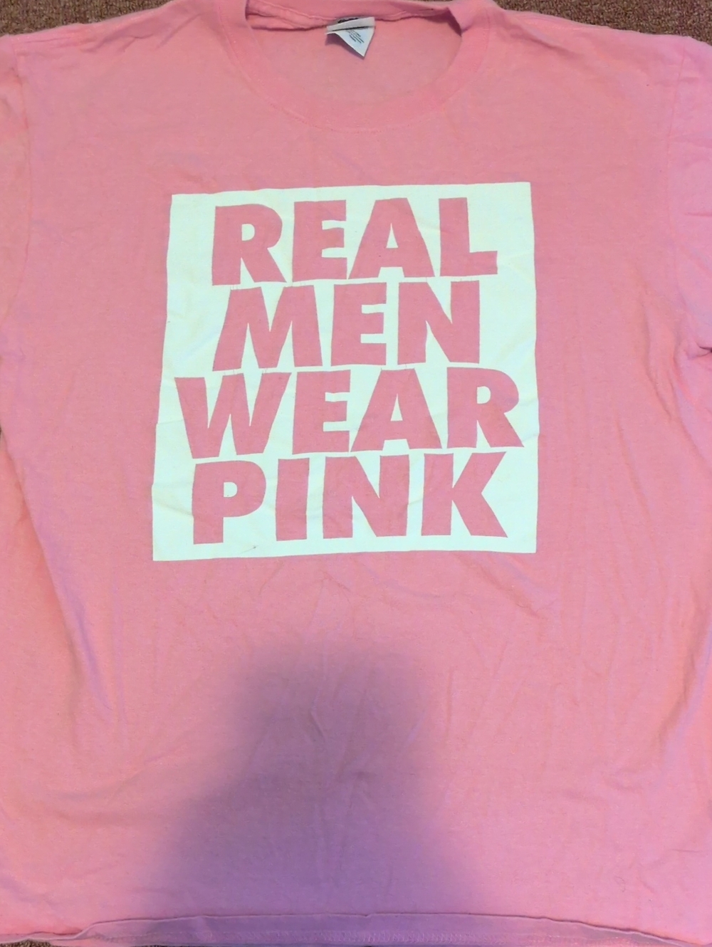 Y2K Pink Graphic Tee - "Real Men Wear Pink" Men's Size Medium